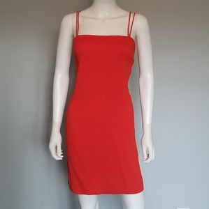 Red Ribbed Dress